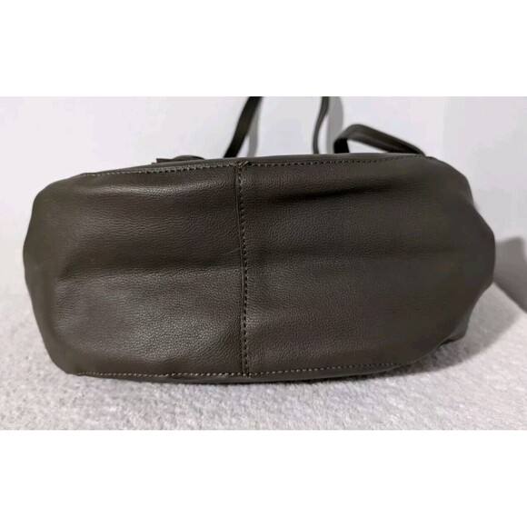 Anthropologie Viola Convertible Tote & Clutch Bag Olive Green NWT Pebble Leather - Picture 12 of 12